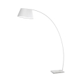 Lampe de sol arc en métal blanc avec base en marbre h160 cm Moines Promotion
