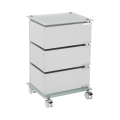 Commode à roulettes de bureau 3 tiroirs plateau en verre Wichita Promotion