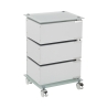 Commode à roulettes de bureau 3 tiroirs plateau en verre Wichita Promotion