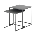 2 tables basses carrées en métal gris anthracite Omaha Promotion