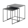 2 tables basses carrées en métal gris anthracite Omaha Promotion