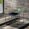 2 tables basses carrées en métal gris anthracite Omaha Vente