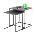 2 tables basses carrées en métal gris anthracite Omaha Offre