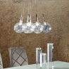 Lustre suspendu moderne 10 lumières et sphères transparentes Bubbles Remises