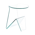 Table basse table de chevet design moderne en verre courbé Light Promotion