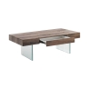Table basse moderne en bois avec pieds en verre 110x60cm Manhattan Offre