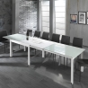 Table extensible en verre 120-350x83cm pour salle à manger cuisine Far Vente