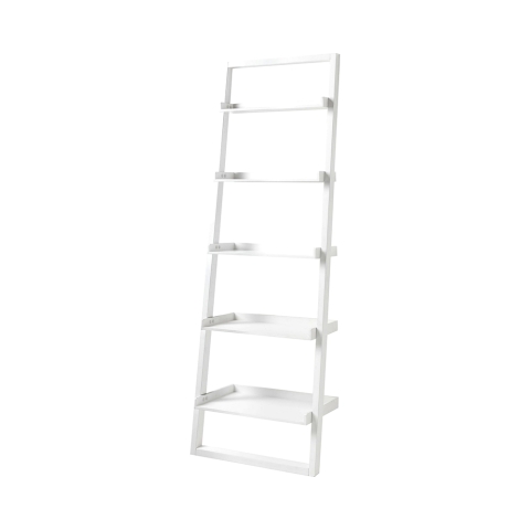 Étagère murale blanche moderne en forme d'échelle avec 5 étagères h193cm Peoria Promotion