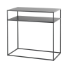 Console d'entrée moderne 80x40 cm 2 étagères en métal anthracite Omaha Promotion