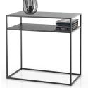 Console d'entrée moderne 80x40 cm 2 étagères en métal anthracite Omaha Offre