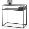 Console d'entrée moderne 80x40 cm 2 étagères en métal anthracite Omaha Offre
