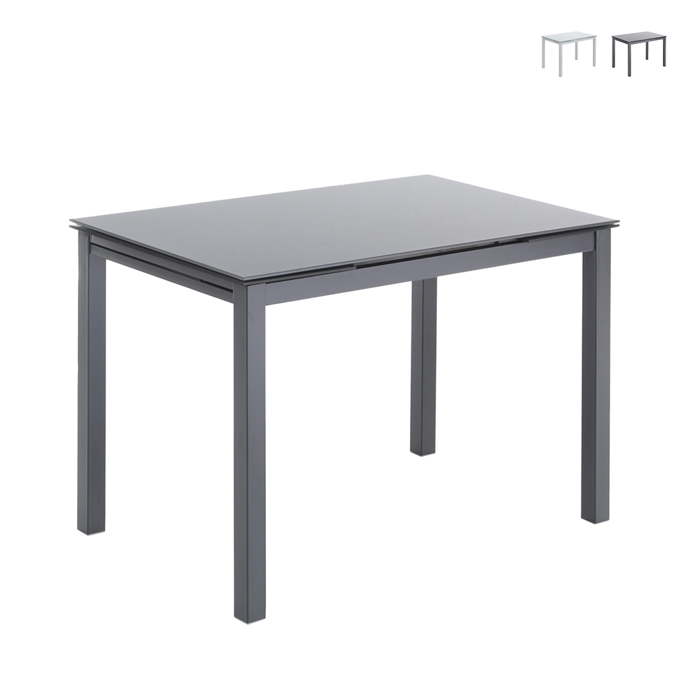 Table de cuisine avec dessus en verre extensible 110-170x76cm Cleve Promotion Table de cuisine avec dessus en verre extensible 110-170x76cm Cleve Promotion