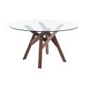 Table de cuisine ronde Ø137cm avec plateau en verre 6 places Forte Promotion