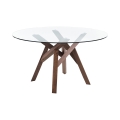 Table de cuisine ronde Ø137cm avec plateau en verre 6 places Forte Promotion