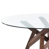 Table de cuisine ronde Ø137cm avec plateau en verre 6 places Forte Vente