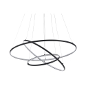 Lustre à LED suspendu avec anneaux tressés Ø80 cm Kering Promotion