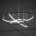 Lustre à LED suspendu avec anneaux tressés Ø80 cm Kering Vente