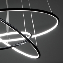 Lustre à LED suspendu avec anneaux tressés Ø80 cm Kering Remises