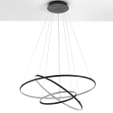 Lustre à LED suspendu avec anneaux tressés Ø80 cm Kering Réductions