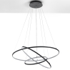 Lustre à LED suspendu avec anneaux tressés Ø80 cm Kering Réductions