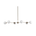 Lustre suspendu 6 lumières design en métal et verre Cardy Promotion