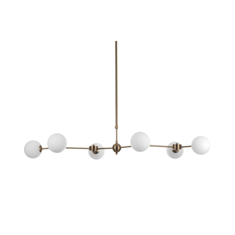 Lustre suspendu 6 lumières design en métal et verre Cardy Promotion