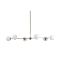Lustre suspendu 6 lumières design en métal et verre Cardy Promotion