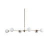 Lustre suspendu 6 lumières design en métal et verre Cardy Promotion