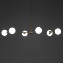 Lustre suspendu 6 lumières design en métal et verre Cardy Vente
