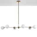 Lustre suspendu 6 lumières design en métal et verre Cardy Remises