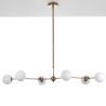 Lustre suspendu 6 lumières design en métal et verre Cardy Remises