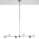 Lustre suspendu 6 lumières design en métal et verre Cardy Réductions