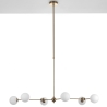 Lustre suspendu 6 lumières design en métal et verre Cardy Réductions