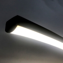 Lampe sur pied en arc en aluminium mat avec led h175 cm Nampa Remises