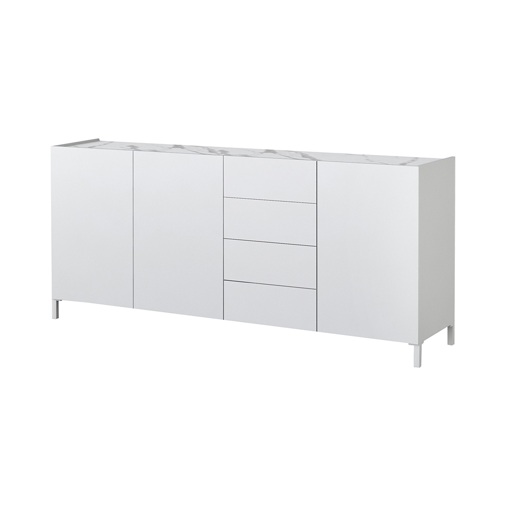 Buffet pour salon blanc Made in Italy effet marbre Durham Promotion Buffet pour salon blanc Made in Italy effet marbre Durham Promotion