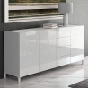 Buffet pour salon blanc Made in Italy effet marbre Durham Vente