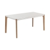 Table extensible salle à manger 120-180x80cm blanc et bois Komodo Remises