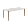 Table extensible salle à manger 120-180x80cm blanc et bois Komodo Vente