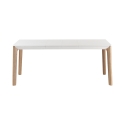 Table extensible salle à manger 120-180x80cm blanc et bois Komodo Réductions