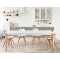 Table extensible salle à manger 120-180x80cm blanc et bois Komodo Offre