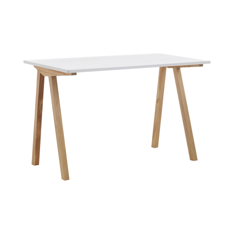 Bureau modulable blanc et chêne 120x76x60cm Lennis Promotion