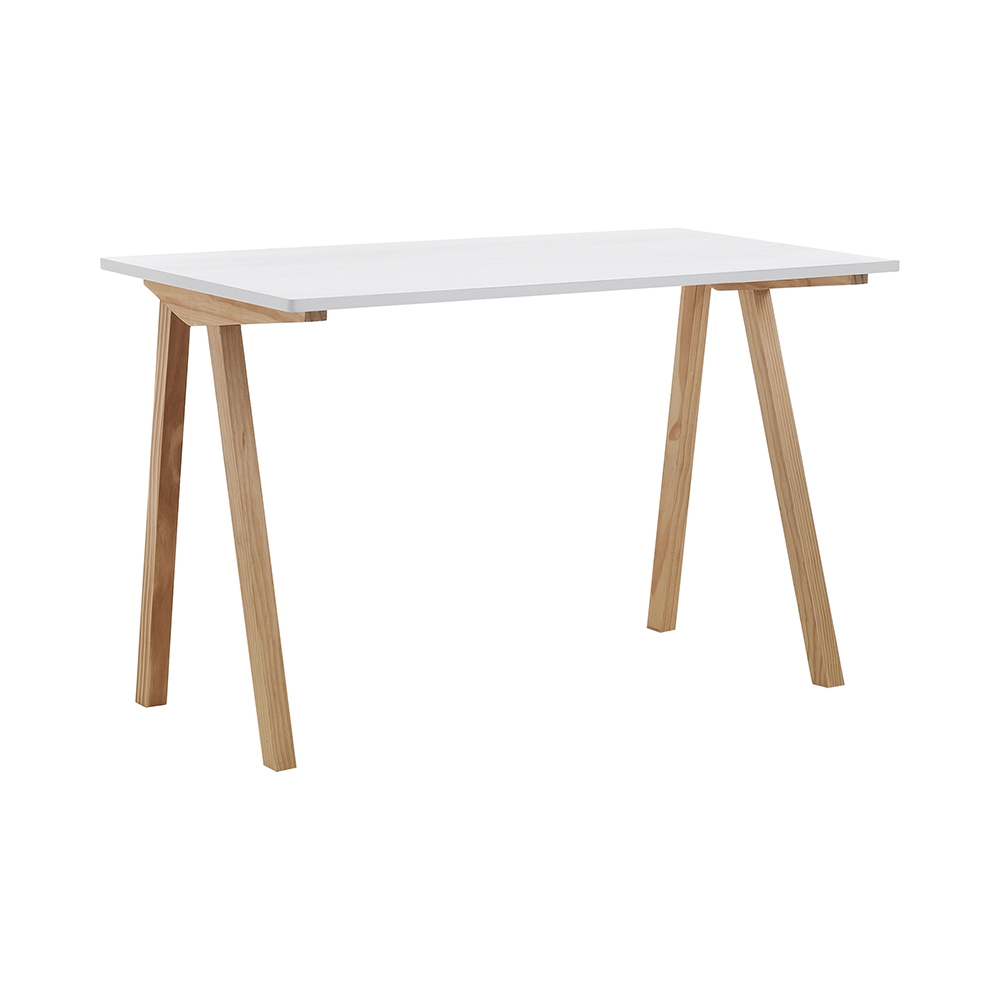 Bureau modulable blanc et chêne 120x76x60cm Lennis Promotion
