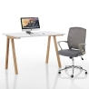 Bureau modulable blanc et chêne 120x76x60cm Lennis Vente