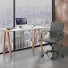 Bureau modulable blanc et chêne 120x76x60cm Lennis Remises