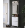 Meuble d'entrée armoire chaussures et porte-manteau Plaka Cement Remises