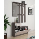 Meuble d'entrée miroir meuble à chaussures porte-manteau Belfast Grey Vente