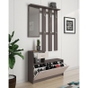 Meuble d'entrée miroir meuble à chaussures porte-manteau Belfast Grey Vente