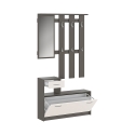 Meuble d'entrée miroir meuble à chaussures porte-manteau Belfast Grey Offre