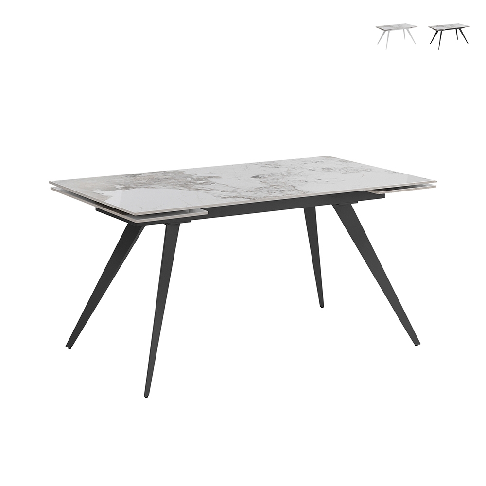 Table extensible pour repas plateau en céramique 140-200x81cm Onice Promotion Table extensible pour repas plateau en céramique 140-200x81cm Onice Promotion