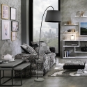 Lampe noire minimaliste avec base en ciment h210 cm Romina Black Vente